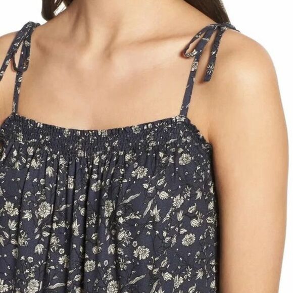 Hinge Anthropologie Blue Floral Print Tiered Maxi Dress(Size XS) - Picture 6 of 9